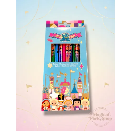 Set mit 12 Disney "It’s a Small World" Buntstiften Disneyland Paris