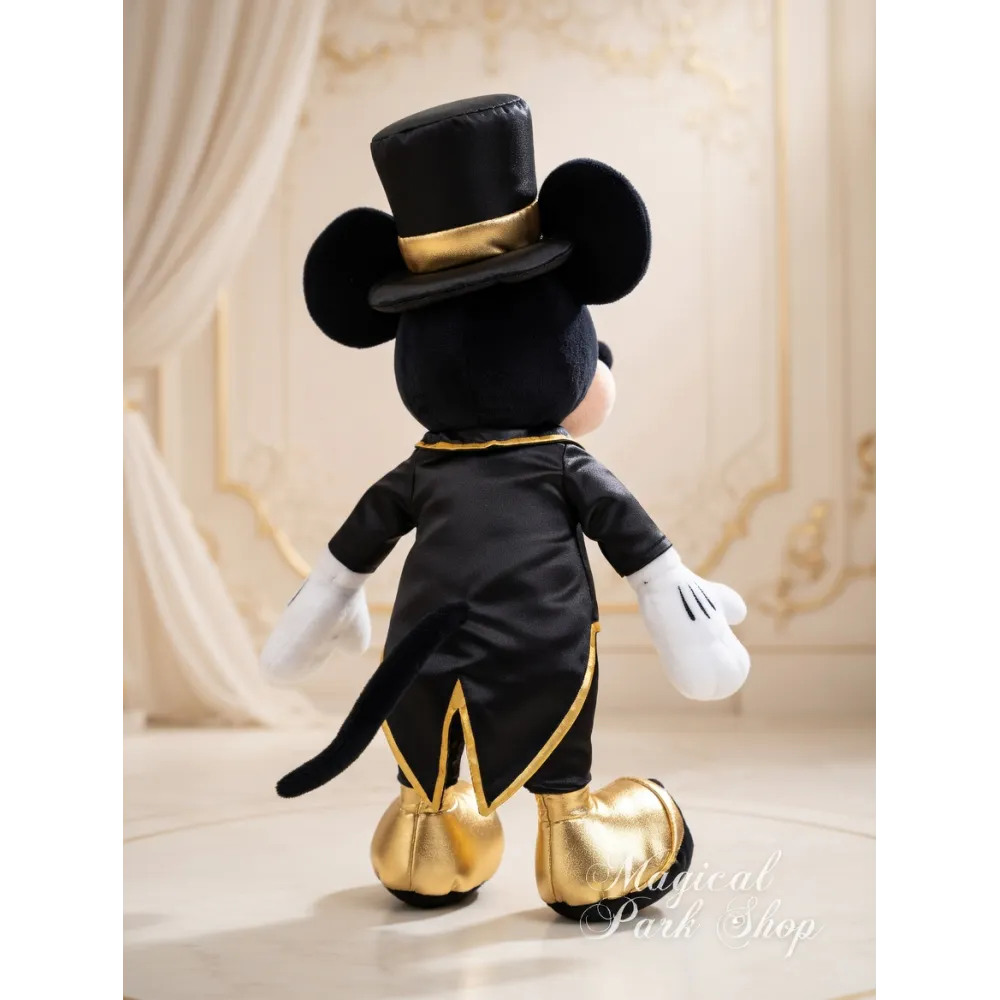 Mickey Mouse Disney Adventure World Plüsch – Elegantes Schwarz- und Goldkostüm
