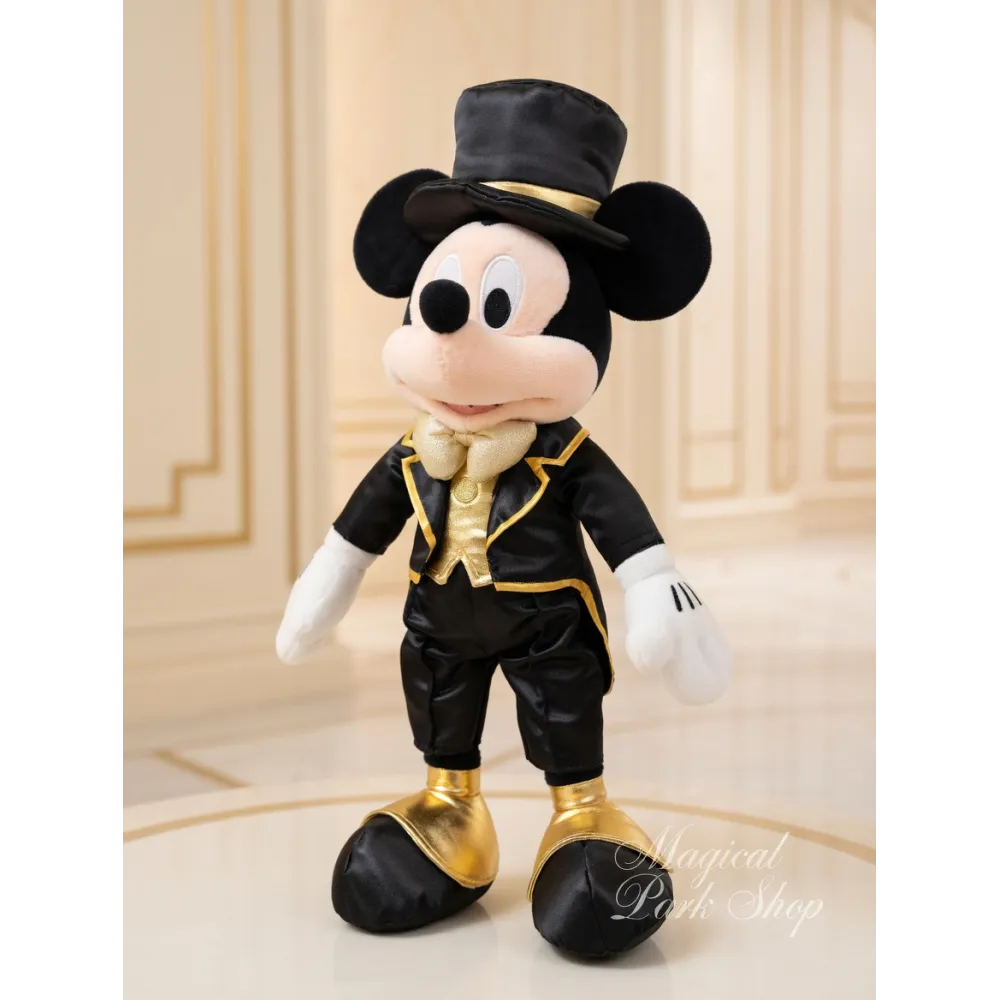 Mickey Mouse Disney Adventure World Plüsch – Elegantes Schwarz- und Goldkostüm