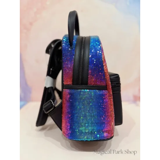 Mochila Loungefly Mickey Disney Adventure World – Lentejuelas multicolores Disneyland Paris