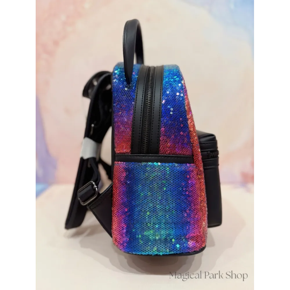 Mochila Loungefly Mickey Disney Adventure World – Lentejuelas multicolores Disneyland Paris
