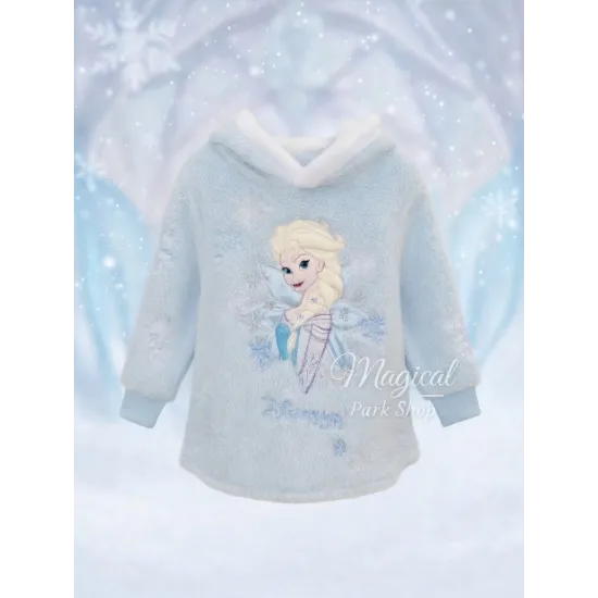 Kids Disney Frozen Fleece Pullover – Hooded Polar Sweatshirt Elsa La Reine des Neiges