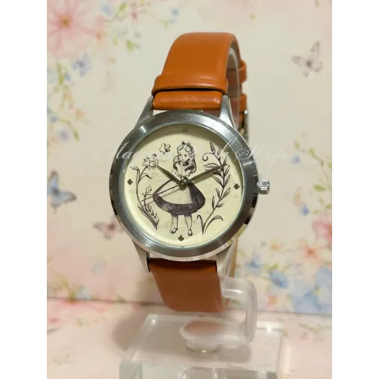 Disney Watch Alice in Wonderland – Vintage Brown Bracelet Disneyland Paris
