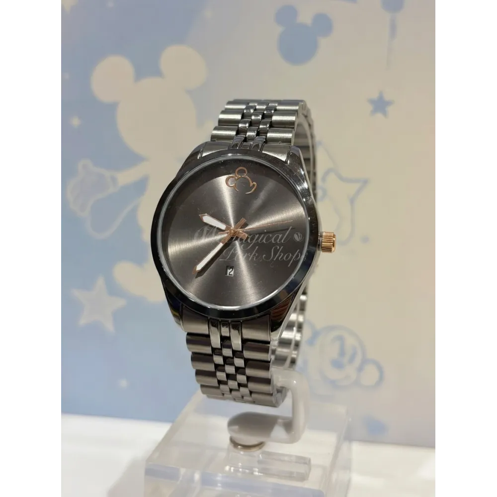 Reloj Disney Mickey moderno – Elegante pulsera de acero negra Disneyland Paris