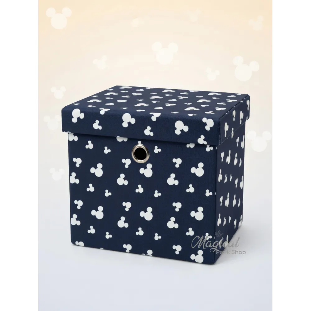 Disney Mickey Storage Box – Foldable Cube with Iconic Disneyland Paris Pattern