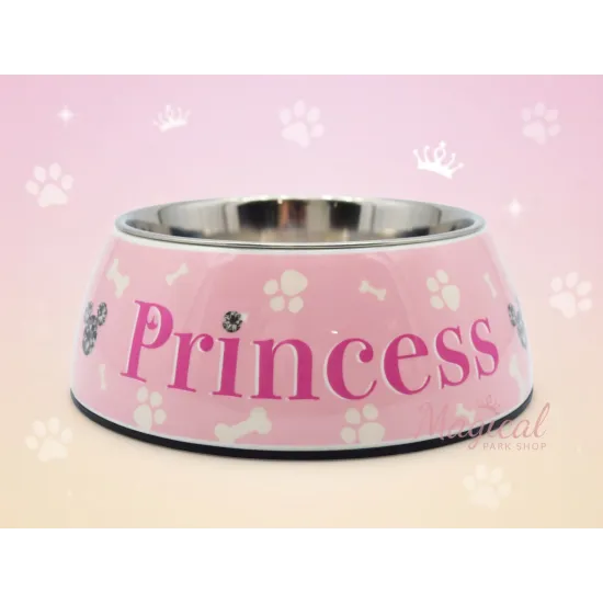 Disney Futternapf für Hunde aus Edelstahl – Disneyland Paris (Blau / Rosa Princess)