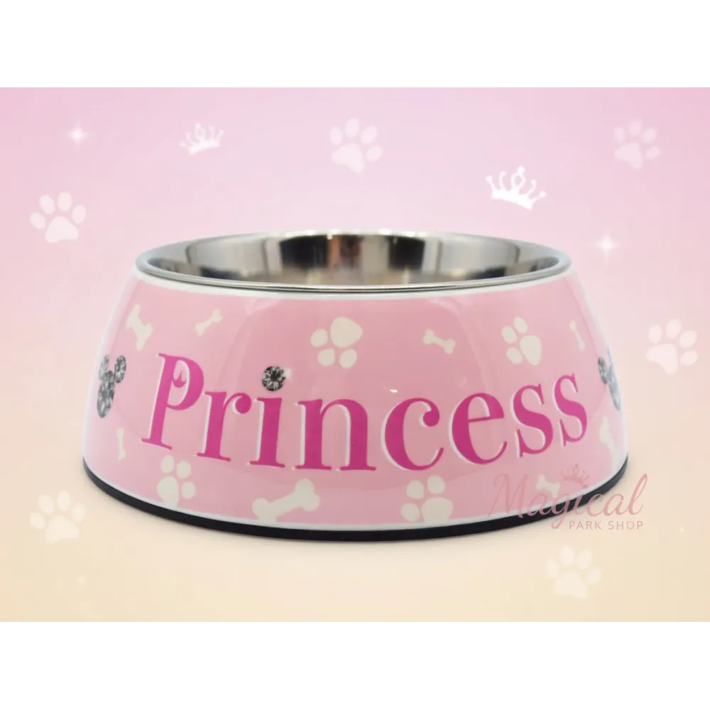 Disney Futternapf für Hunde aus Edelstahl – Disneyland Paris (Blau / Rosa Princess)