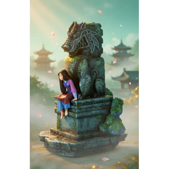 Disney Mulan Figurine – Decorative Statue of the Warrior Princess