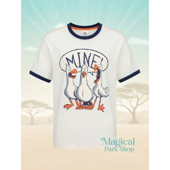 Disney T-shirt “Mine” – White Seagulls Crush Coaster Nemo Disneyland Paris