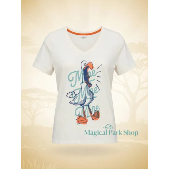 V-Neck T-Shirt Disney “Mine” – White Seagulls Crush Coaster Nemo Disneyland Paris