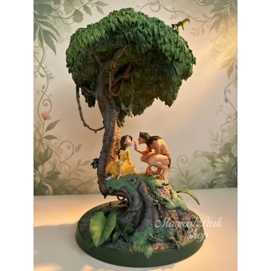 Light-Up Tarzan & Jane Figurine – Scene Under the Tree Disneyland