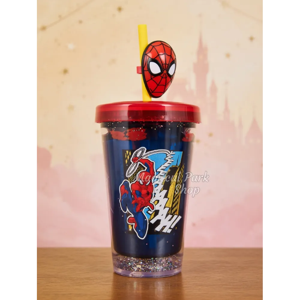 Disney Trinkflasche mit Strohhalm für Kinder Spider-Man, Disneyland Paris Prinzessinnen