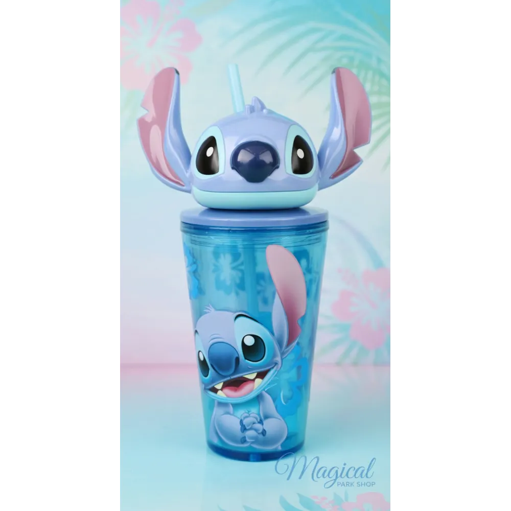 Disney Trinkflasche Kopf und Strohhalm – Stitch, Mickey, Minnie Disneyland Paris